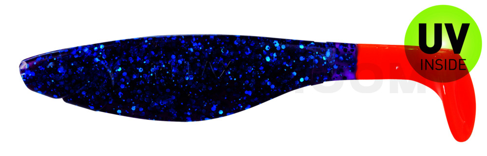 Kopyto-River 4" (ca. 11,0 cm) violett-transparent-glitter / orange tail