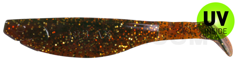 Kopyto-River 5" (ca. 13,0 cm) motoroil-gold-Glitter
