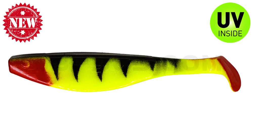 Kopyto-River 6" (ca. 16,0 cm) Zander fluogelb / Zander / red tail