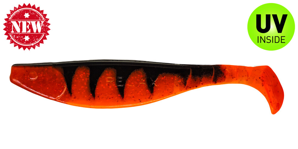 Kopyto-River 6" (ca. 16,0 cm) Zander fluoorange Glitter / Zander