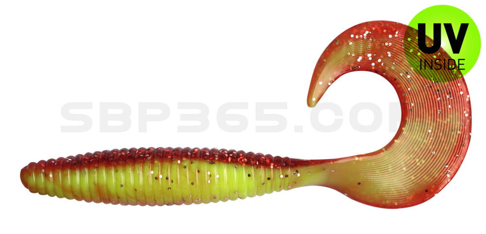 Magnum Twister 6" (ca. 16,0 cm) fluogelb-rot kristall Glitter