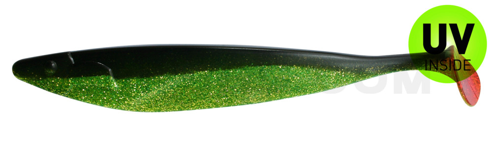 Megalodon 12" (ca. 30,0 cm) grün(chartreuse)-Glitter / schwarz