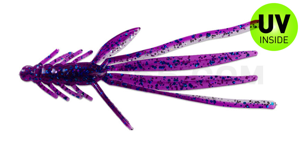 Nymph 5" (ca. 14,0 cm) klar silber Glitter / violett-electric blue Glitter