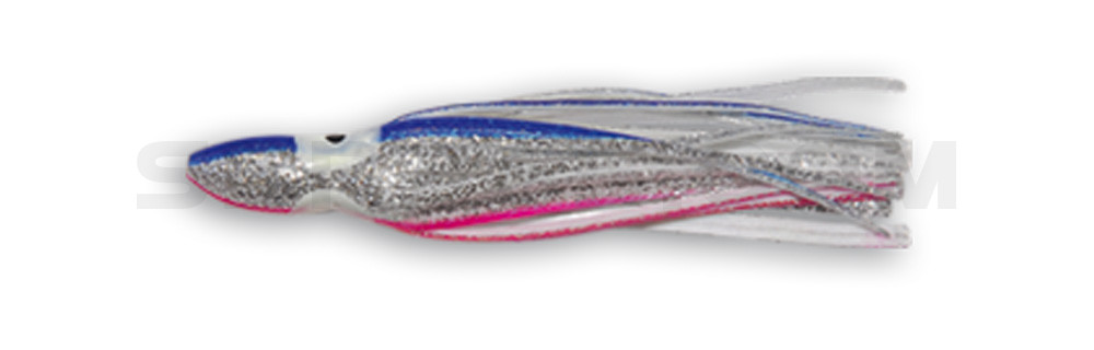 Octopus 3,5" (ca. 9cm) blau / pink silber Glitter