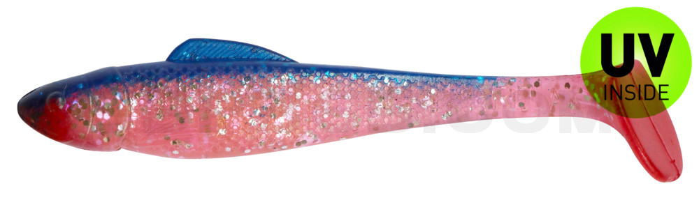Ohio 4" (ca. 11,0 cm) hot pink-Glitter Perleffekt / blau