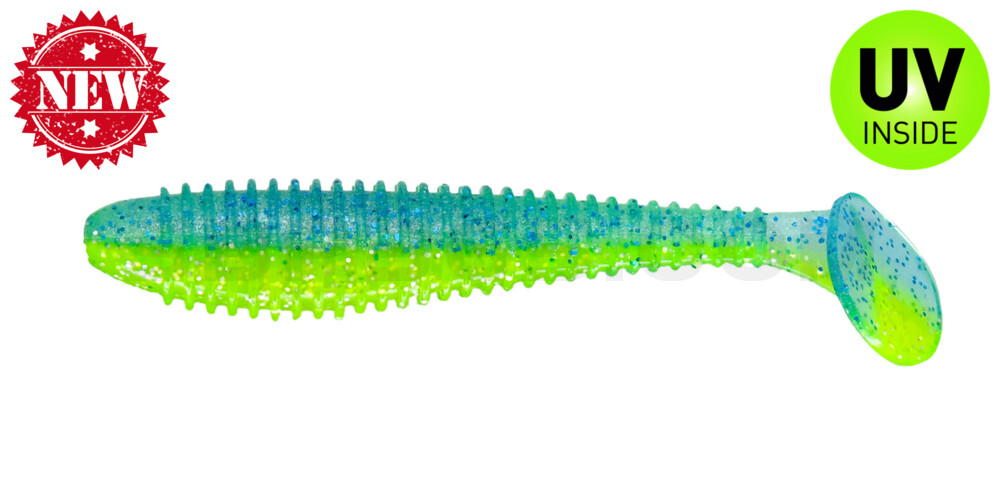 Pro Swimmer 3,3" (ca. 8 cm) im Hartschalenblister Electric Blue/Chartreuse