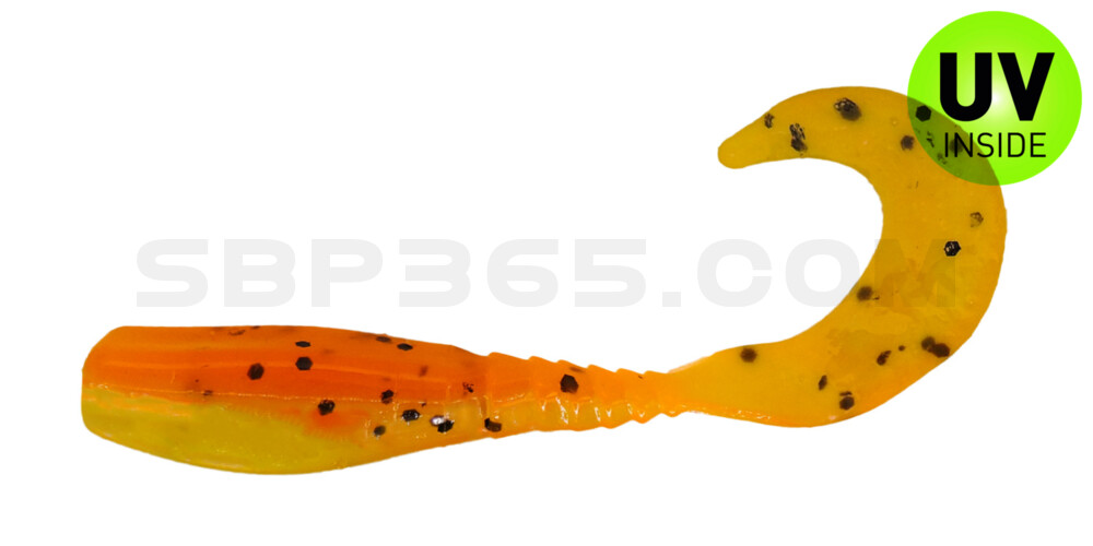 Curly Tail Crappie Minnow 2"  (ca. 5 cm) Candy Corn