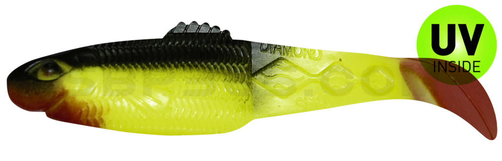 Diamond Shad 5" (ca. 13,5 cm) fluogelb / schwarz