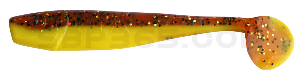 King-Shad 3" (ca. 8,0 cm) gelb / motoroil Glitter