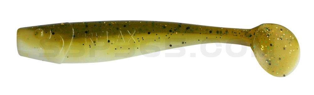 King-Shad 3" (ca. 8,0 cm) reinweiss / olive-tree-Glitter