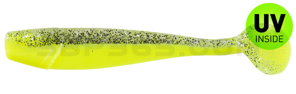 King-Shad 4" (ca. 11,0 cm) fluogelb / klar silber glitter
