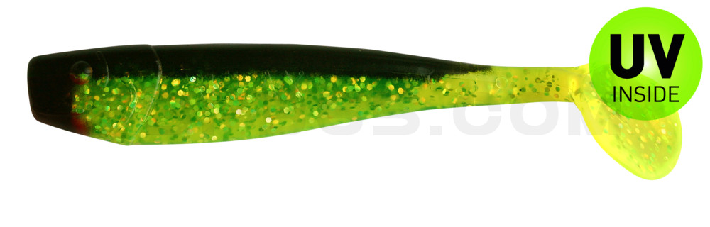 King-Shad 4" (ca. 11,0 cm) im Original Relax ZIP BAG grün(chartreuse)glitter / schwarz