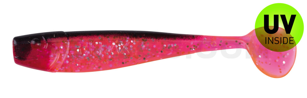 King-Shad 4" (ca. 11,0 cm) im Original Relax ZIP BAG hot pink glitter / schwarz