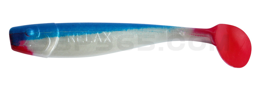 King-Shad 4" (ca. 11,0 cm) im Original Relax ZIP BAG perlweiss / blau