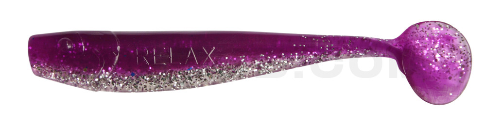 King-Shad 5" (ca. 14,0cm) im Original Relax ZIP BAG klar silber Glitter / purpur Glitter