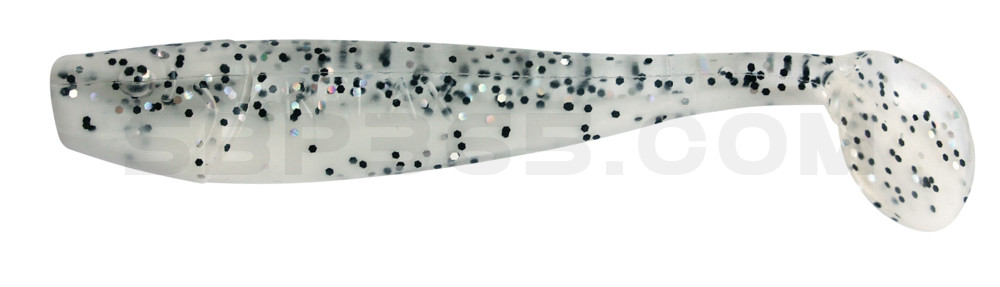 King-Shad 5" (ca. 14,0cm) im Original Relax ZIP BAG reinweiss / klar salt´n pepper Glitter