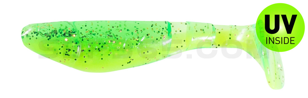 Kopyto-Classic 2,5" (ca.7,0 cm) fluogelb  / grün-Glitter