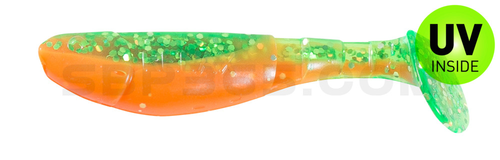 Kopyto-Classic 2,5" (ca.7 cm) im Original Relax ZIP BAG orange-Glitter / fluogrün-Glitter