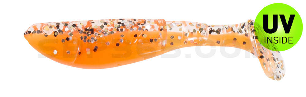 Kopyto-Classic 2,5" (ca.7 cm) im Original Relax ZIP BAG orange / klar gold,schwarz Glitter