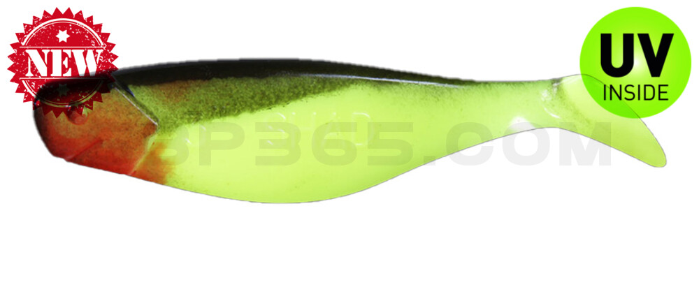 Shad 3" (ca. 8,0 cm) fluogelb / schwarz