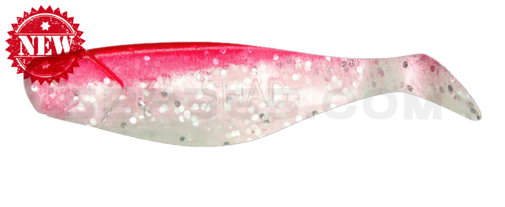 Shad 3" (ca. 8,0 cm) perl-Glitter / rot