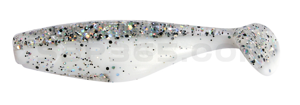 Shad 3" (ca. 8,0 cm) reinweiss / klar salt´n pepper Glitter