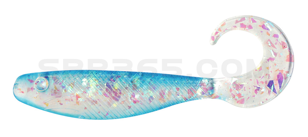Shad Grub 3,5" (ca. 9,0 cm) klar silber-Glitter / blau