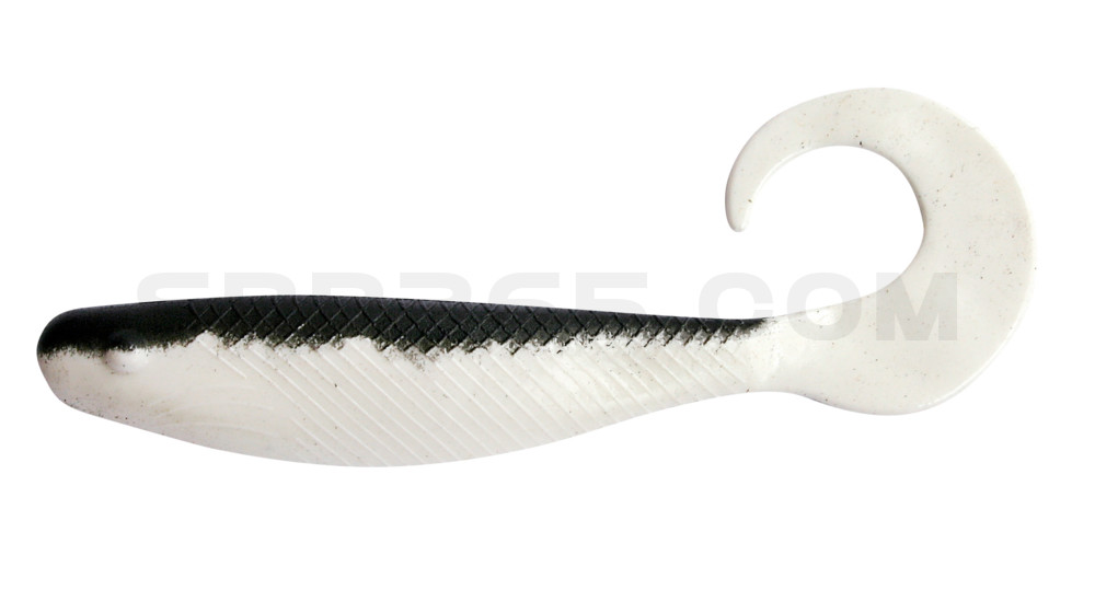 Shad Grub 3,5" (ca. 9,0 cm) reinweiss / schwarz