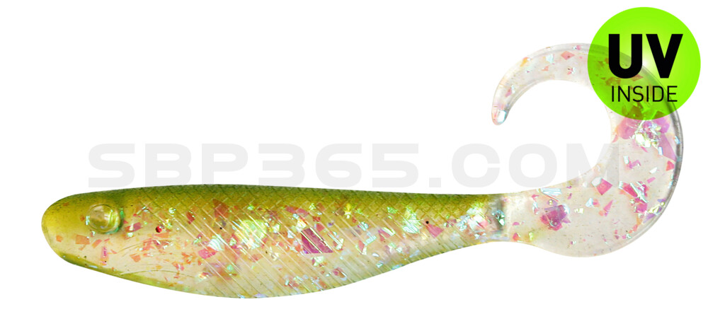 Shad Grub 4" (ca. 12,0 cm) klar silber-Glitter / grün
