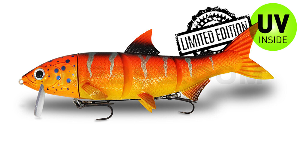 RenkyOne - Hybrid Fishing Lure 10" (ca. 25cm) slow sinking im Hartschalenblister Lava Stripez