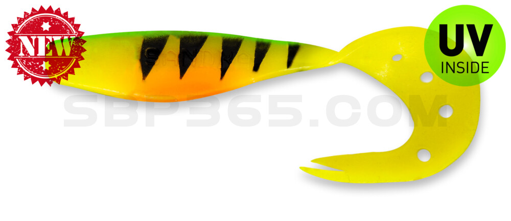 Sandra 3,5" (ca. 9 cm) fluogelb / schwarz Zander