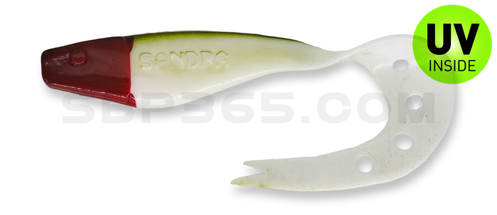 Sandra 3,5" (ca. 9 cm) reinweiss / boddengrün / Red Head