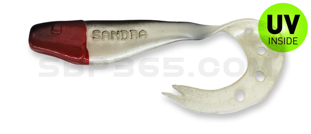 Sandra 7" (ca. 18 cm) perlweiss / schwarz / Red Head