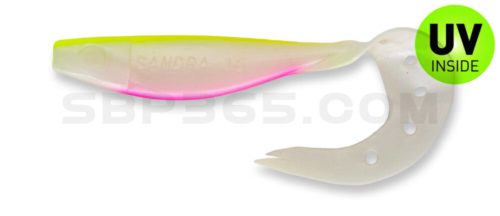 Sandra 9" (ca. 23 cm) perlweiss / fluogelb