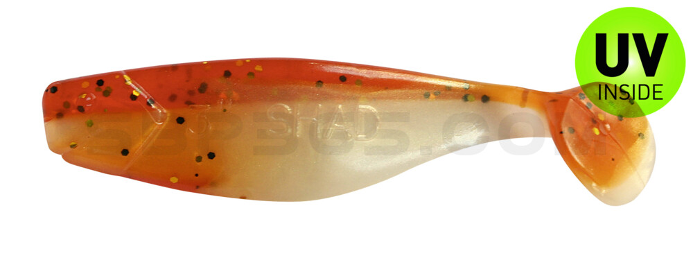 Shad 3" (ca. 8,0 cm) goldperl / motoroil-glitter