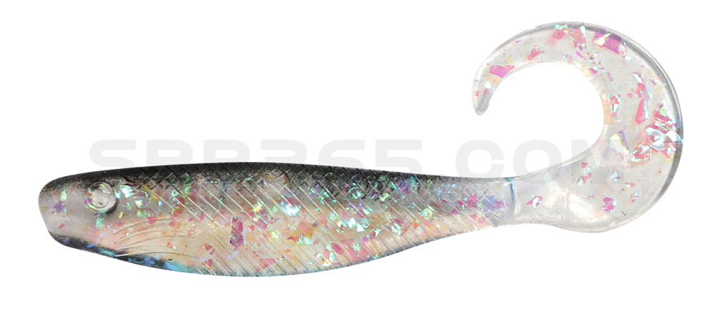 Shad Grub 4" (ca. 12,0 cm) klar silber-Glitter / schwarz