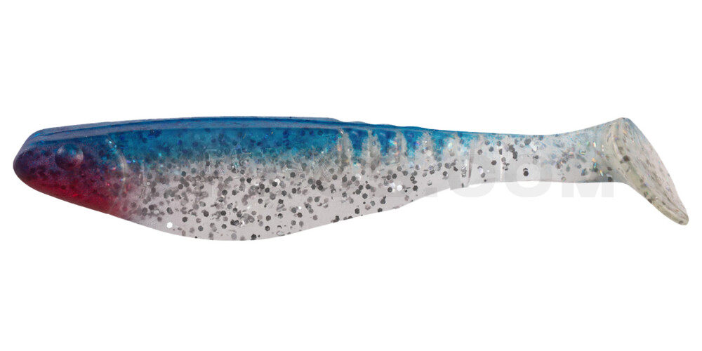 Shark 4" (ca. 11,0 cm) klar silber-Glitter / blau
