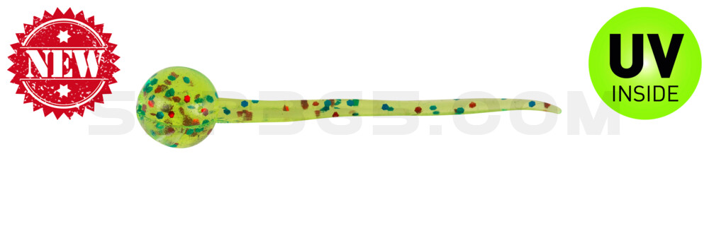 Sperm Worm 1" (ca. 3 cm) grün(chartreuse) glitter
