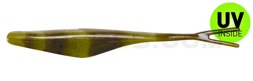 Split Tail Minnow 4" (ca. 9,5 cm) Green Pumkin/Chartreuse Swirl