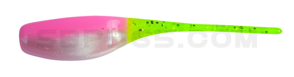 Stinger Shad 2" (5,2cm) perlweiss / bubblegum / chartreuse glitter