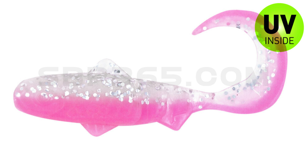 Super Banjo 3" (ca. 7,5 cm) bubblegum / klar silber Glitter