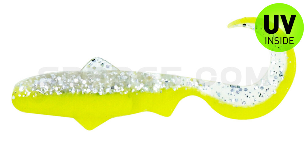 Super Banjo 3" (ca. 7,5 cm) fluogelb / klar silber glitter