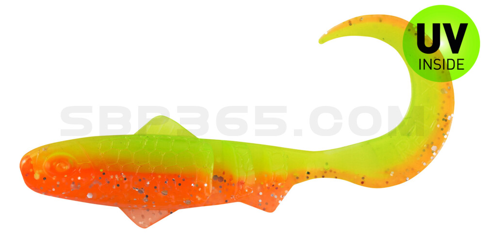 Super Banjo 3" (ca. 7,5 cm) orange-Glitter / fluogrün-Glitter