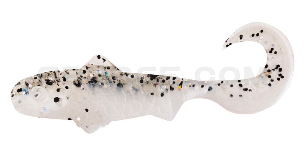 Super Banjo 3" (ca. 7,5 cm) perlweiss / klar salt´n pepper Glitter