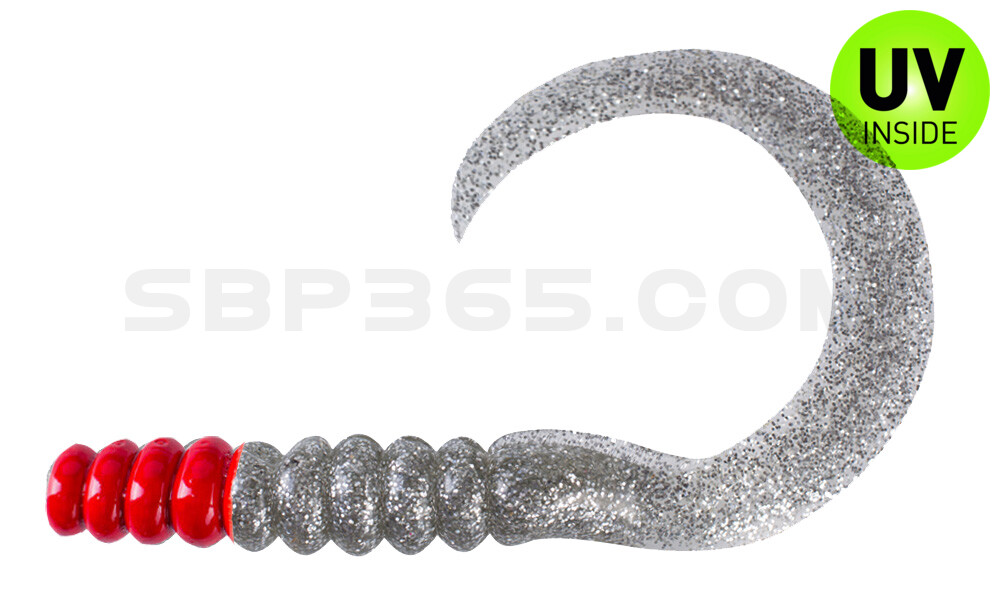SX XXL Grub 11" (ca. 27 cm) klar silber-Glitter / red head