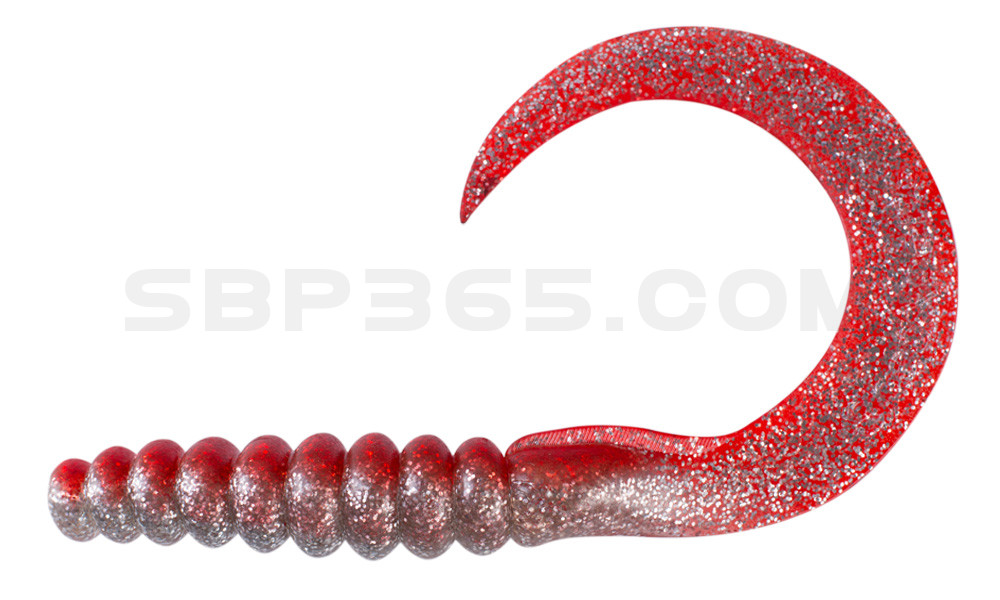 SX XXL Grub 11" klar silber-Glitter / rot