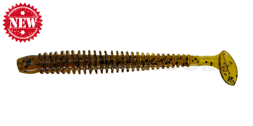 Texas 4" (ca. 10 cm) klar bernstein schwarzer Glitter