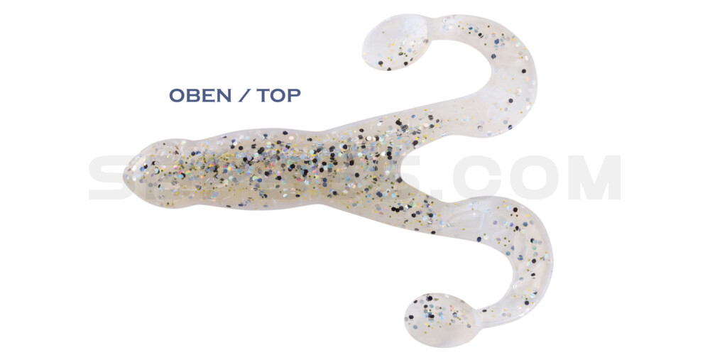 Turbofrog 4" (ca.12,0 cm) blauperl / klar salt´n pepper Glitter