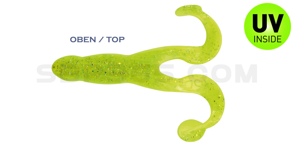 Turbofrog 4" (ca.12,0 cm) fluogelb  / fluogrün-Glitter