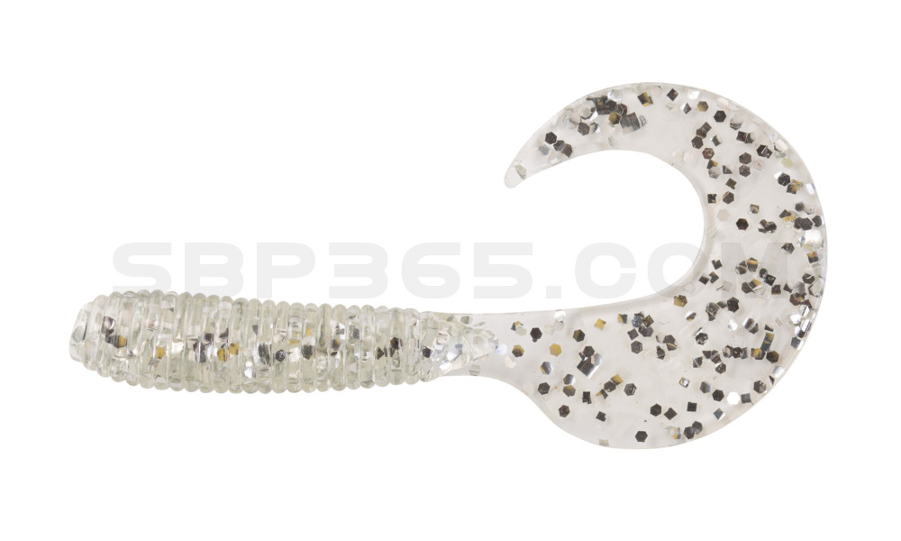 Twister 2,5" regulär (ca. 6,0 cm) klar silber glitter